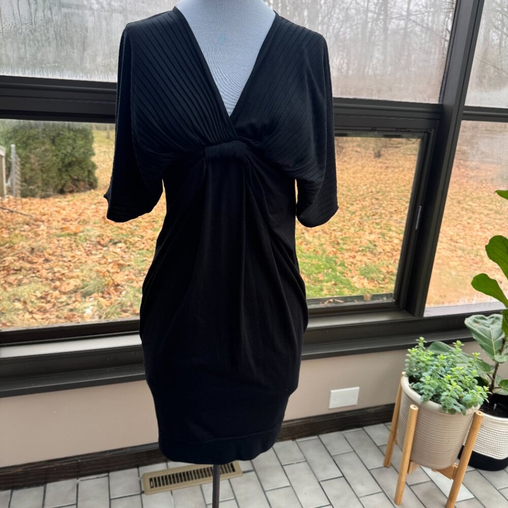 Zara Women Evening Collection Small Black Mini Dress Y2K Kimono‎ Short Sleeve